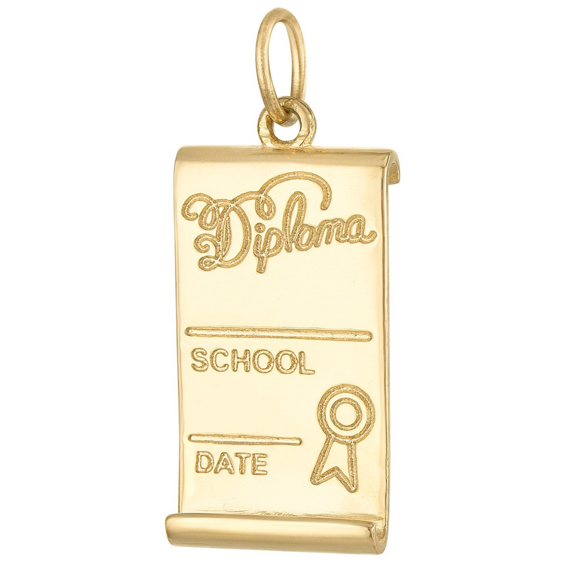 Engravable Diploma 14k Gold Charm
